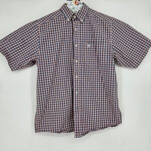 Ariat Pro Series Shirt Mens Small Button‎ Down Short Sleeve Plaid Western